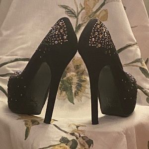 Studded gem stiletto heels